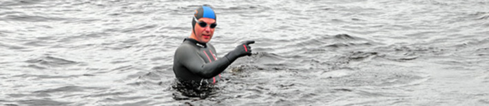 Mike wades into the freezing waters of the Spey. It'll be that way, then!