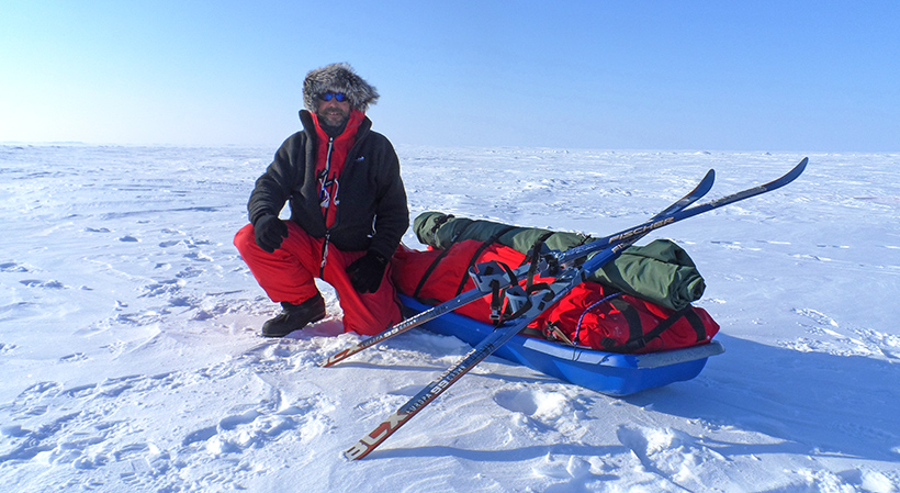 Mike with his sled.